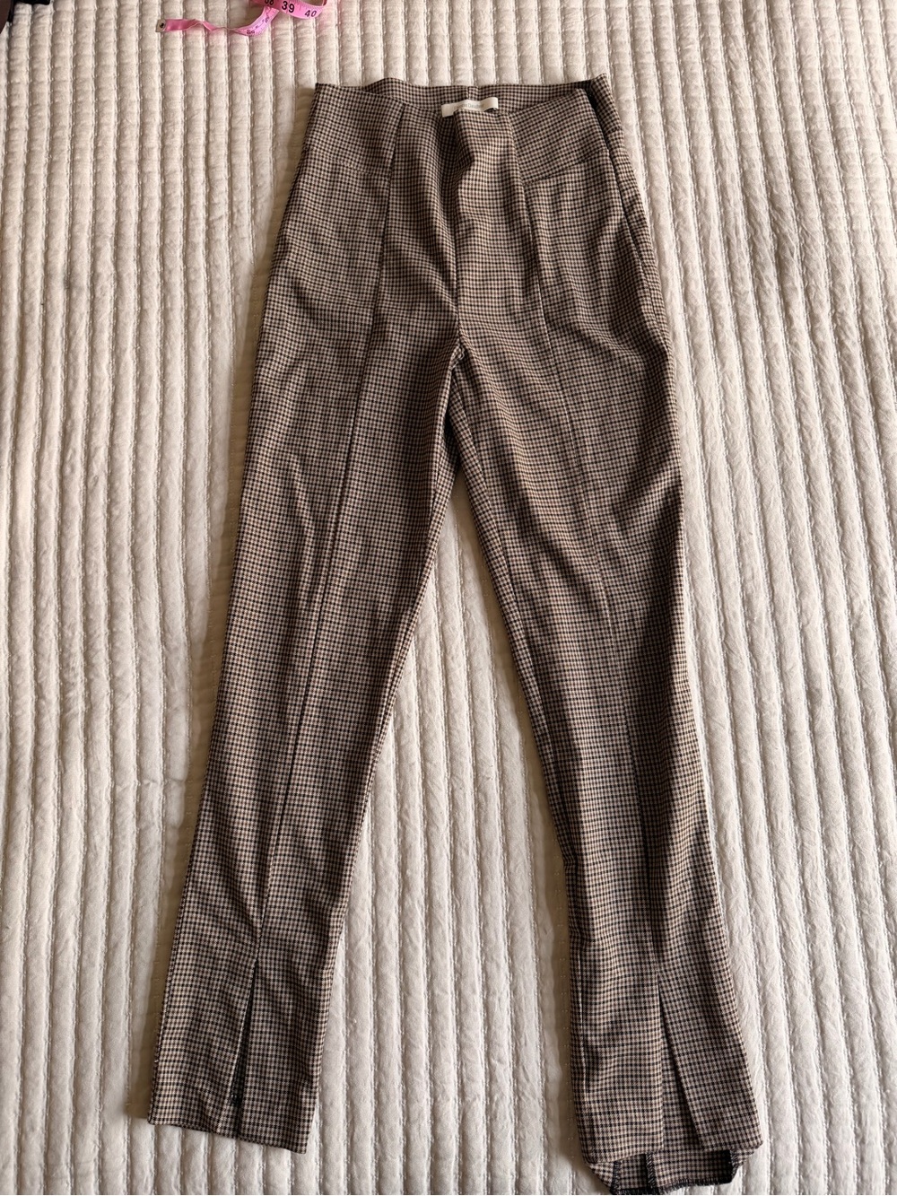 Favorite Daughter The Suits You Plaid High Waist Slit Hem Pants Size 4